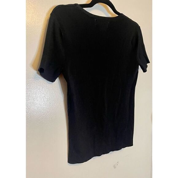 🔴 Y2K black short sleeve top with metal accents size PM - Picture 7 of 7